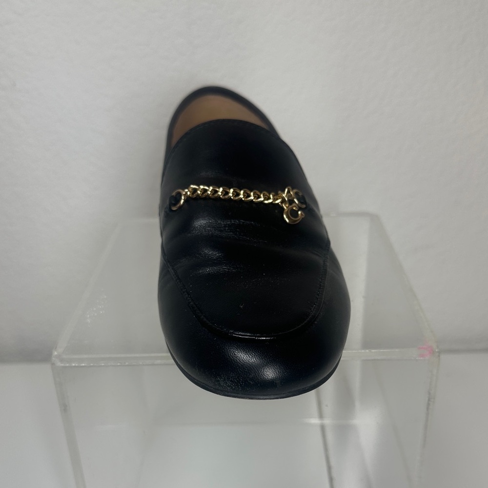 Coach Hannah Black Leather Chain Loafers - Picture 5 of 8